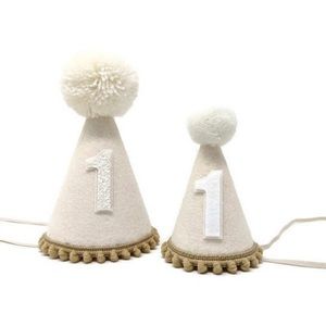 Linen Birthday Party Hat, Birthday Party Hat, first birthday,Party Hat.